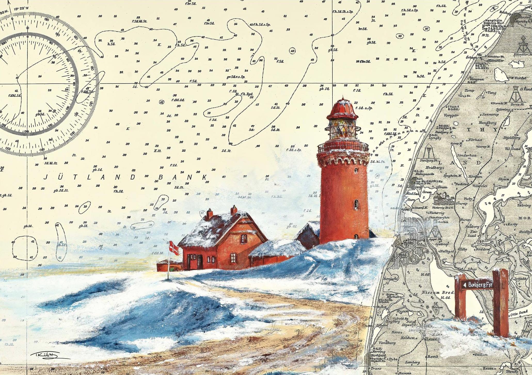 Dänemark Leuchtturm „Bovbjerg“ im Winter