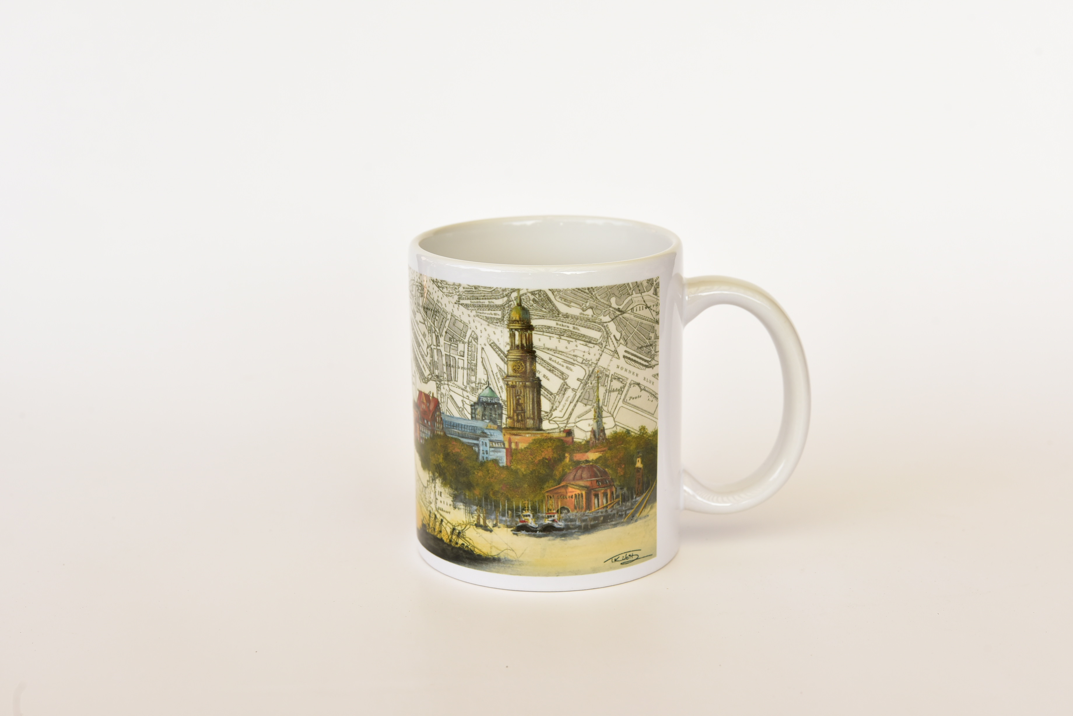 Tasse `Köhlbrandbrücke und Michel`