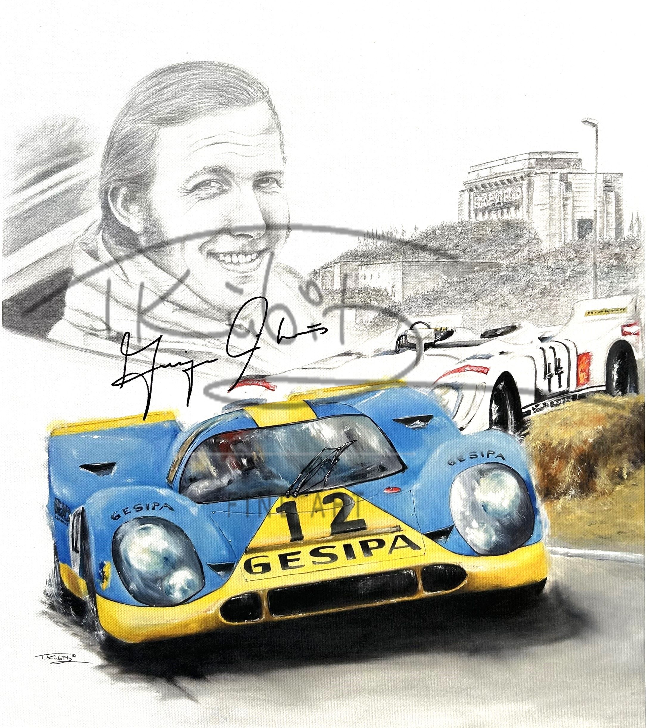 Jürgen Neuhaus `Sieg am Norisring 1970` mit Originalsignatur des Rennfahrers