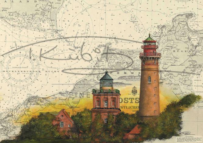 Schinkelturm und Leuchtturm Kap Arkona auf Rügen Postkarte 10x15cm